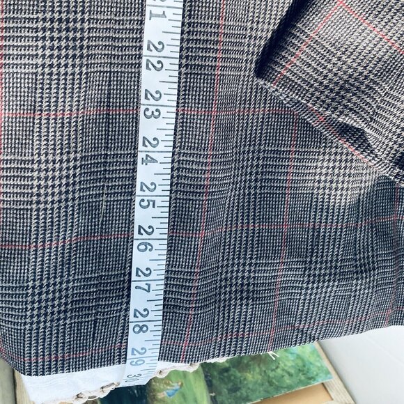 VINTAGE GIORGIO SANT'ANGELO Plaid Double Breasted Blazer Academia Wool Jacket - Picture 12 of 16